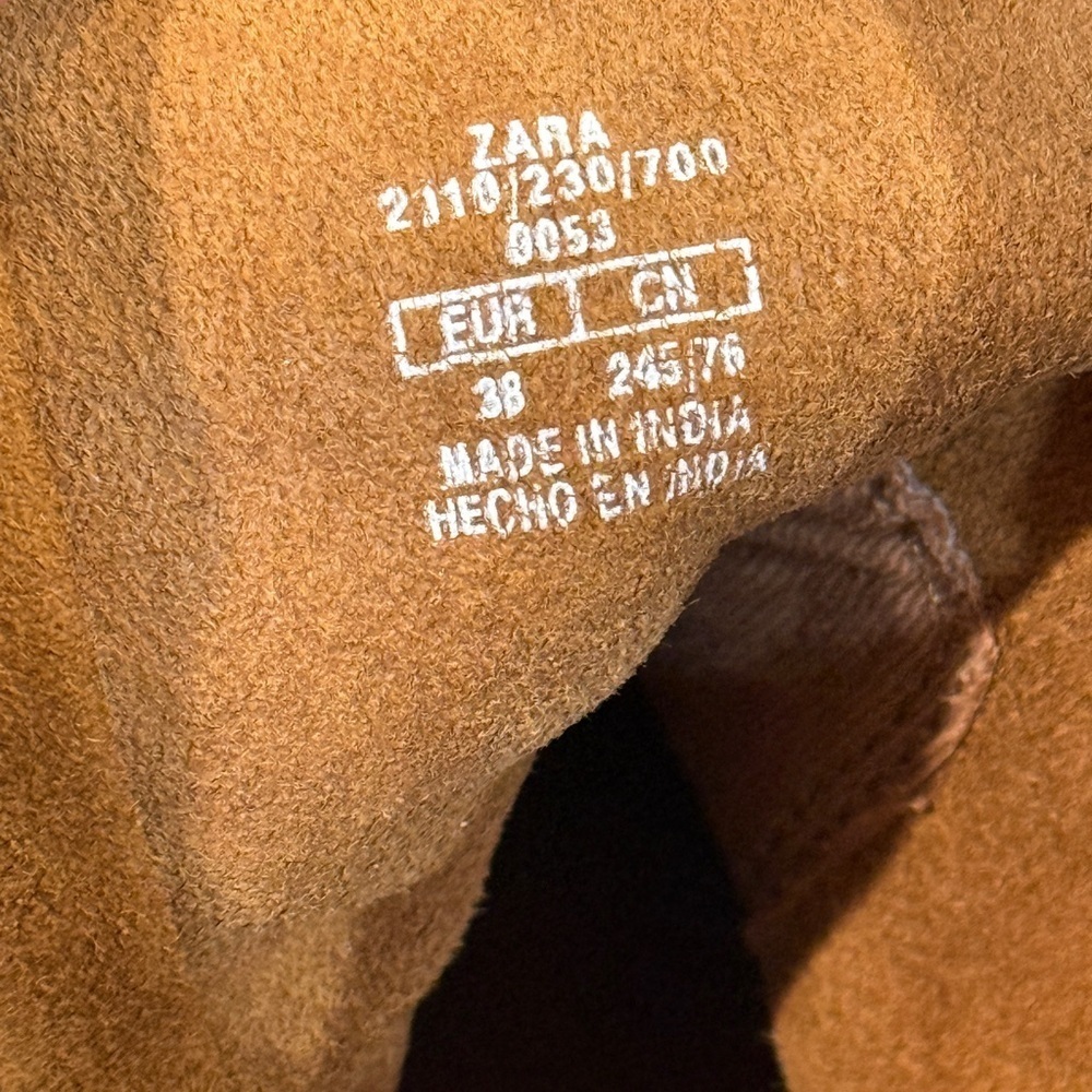 New ZARA suede brown pull on boots- Size 38 - Picture 8 of 8